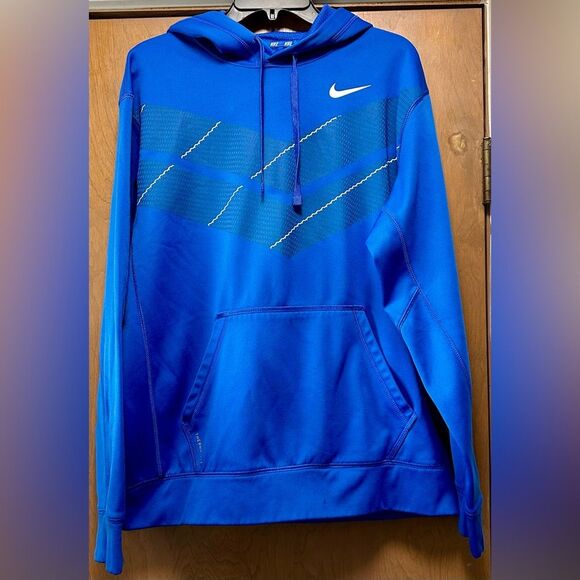 Men’s Nike Therma-Fit Hoodie Sweatshirt Blue Hooded Athletic (600) - Picture 1 of 2